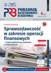 Sprawozdawczo w zakresie operacji finansowych - rozporzdzenie po zmianach z komentarzem, Gsiorek Krystyna