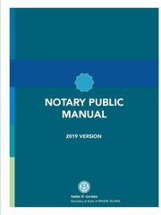 ksiazka tytu: Rhode Island Notary Public Manual autor: Secretary of State Rhode Island