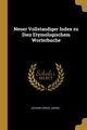 Neuer Vollstandiger Index zu Diez Etymologischem Worterbuche, Jarnik Johann Urban